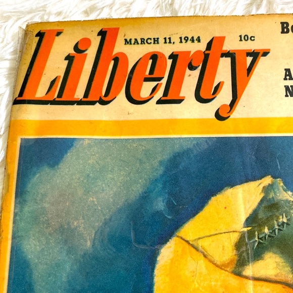 LIBERTY MAGAZINE March 1944 VINTAGE WORLD WAR 2 Advertisements photos GUC - Picture 2 of 13
